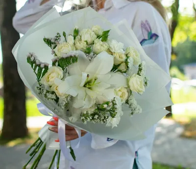 Купить белые лилии поштучно | VIAFLOR