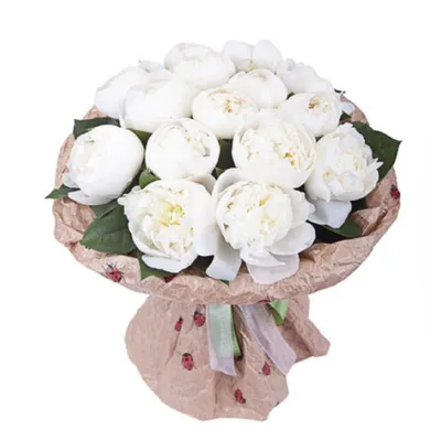Букет \"Белые пионы\" с доставкой в Учалах — Фло-Алло.Ру, свежие цветы с  бесплатной доставкой