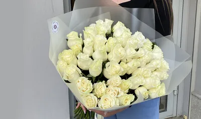 15 белых роз 50 см. - купить с доставкой в Омске - Лаванда