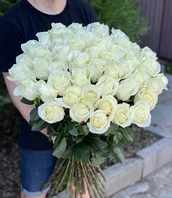 Букет из 101 белой розы в Астане заказать с доставкой 🌷