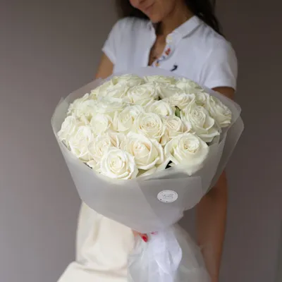 51 белая эквадорская роза | Белые розы | Kiwi Flower Shop