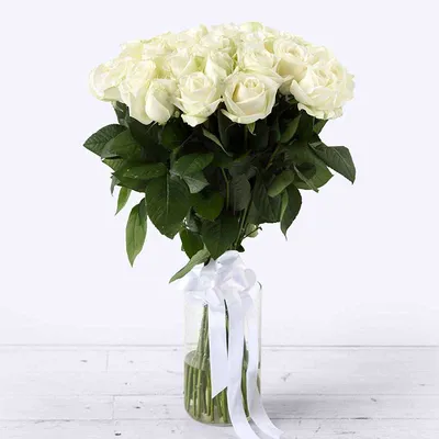 Заказать 51 белую розу сорта Мондиаль букет из 51 белой розы с доставкой по  Днепру | royal-flowers