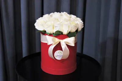 1️⃣ 35 белых роз в черной коробке – купить в Алматы | Лучшая цена