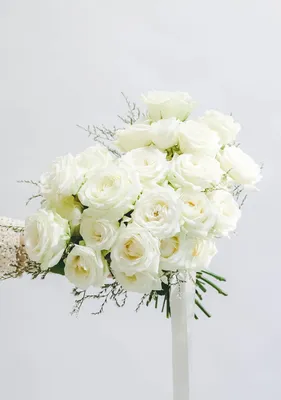 25 белых и красные роз 40 см Кения- купить в СПб с доставкой в интернет  магазине \"Цветочкин\"