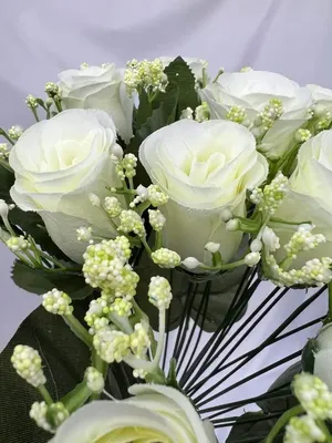 Подснежники белые, 30см искусственные цветы декоративные, 15гр. № 82033007