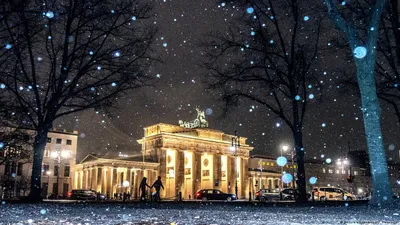 Обои Города Берлин (Германия), обои для рабочего стола, фотографии города,  берлин , германия, улица, зима, берлин, храм, ночь Обои для рабочего стола,  скачать обои картинки заставки на рабочий стол.