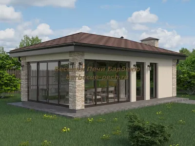 Проект недели: Беседка-барбекю под стеклянной крышей | Houzz Россия