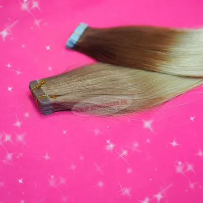 Волосы для наращивания на лентах натуральные 50 см омбре черно белые -  купить по низкой цене в интернет-магазине OZON (749252913)