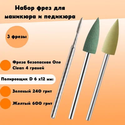 Кристалл, Безопасная фреза №3 многогранная (почка), D1,2, L3 для маникюра  купить в интернет-магазине | kristallnails.ru