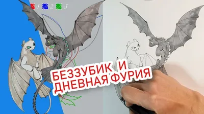 КАК НАРИСОВАТЬ БЕЗЗУБИКА И ДНЕВНУЮ ФУРИЮ, УРОК С ОБЪЯСНЕНИЕМ - YouTube