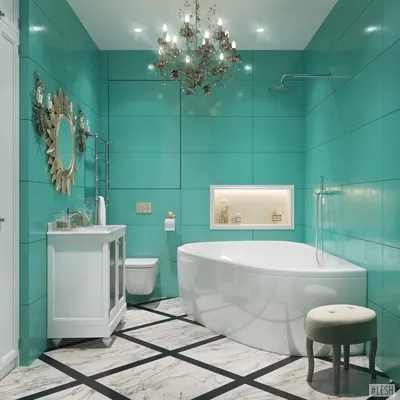 Холодные цвета плитки для ванной комнаты