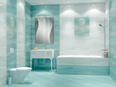 Бирюзовая плитка для ванной: особенности, разновидности, выбор, примеры