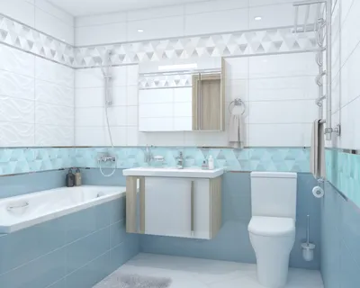 голубая плитка в стиле пэчворк в ванной комнате | Белый кафель для ванной,  Стили украшения интерьера, Голубые ванные комнаты