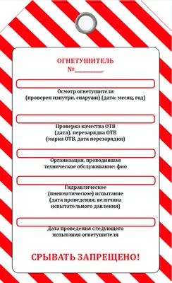 Маркировочная бирка на огнетушитель \"Вид технического обслуживания\"  (картон) - купить с доставкой по выгодным ценам в интернет-магазине OZON  (1250934982)