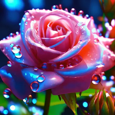 Цветок розы в каплях розы - шедевр…» — создано в Шедевруме