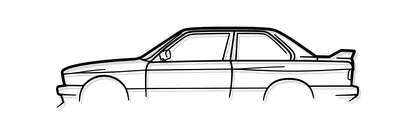 BMW E36 M3 Coupe vector Template