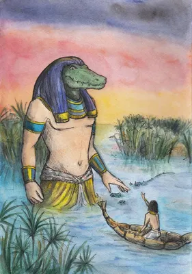 анимационный портрет египетского бога хапи с цветком камыша. бог плодородия  воды реки нил. Иллюстрация вектора - иллюстрации насчитывающей каир,  ведущего: 228708035