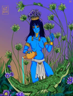 анимационный портрет египетского бога хапи с цветком камыша. бог плодородия  воды реки нил. Иллюстрация вектора - иллюстрации насчитывающей график,  человек: 228707976