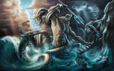 Посейдон - бог морей и океанов в греческой мифологии» — создано в Шедевруме