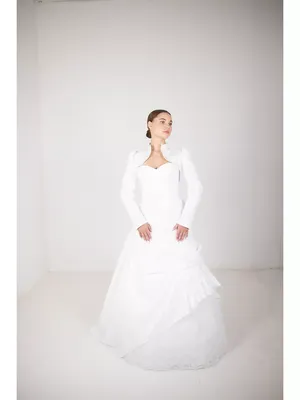 Свадебное кружевное болеро goipg, куртки, белое украшение цвета слоновой  кости, свадебная шаль с длинным рукавом, свадебное платье, вечерняя  вечеринка | AliExpress