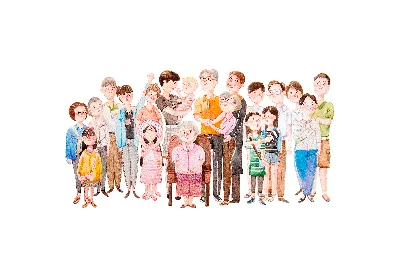 Большая семья рисунок - 75 фото