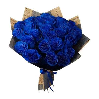 25 синих роз купить с доставкой в Москве | Заказать букет цветов недорого