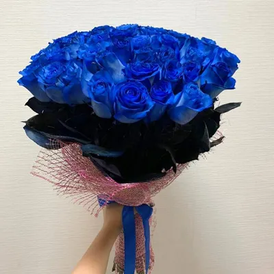 Букет из 25 Голландских синих роз | купить 25 синих роз