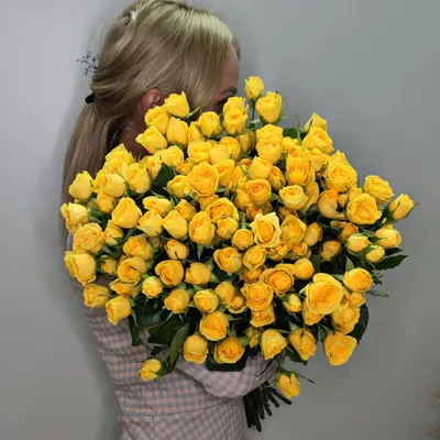 Огромный букет желтых роз - 79 фото