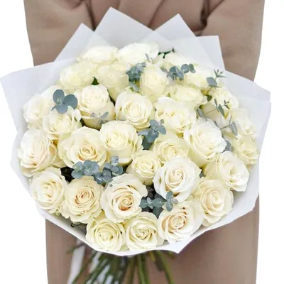 Люкс Букет - цветы Пятигорск. Большой букет белых роз купить с доставкой в  Пятигорске