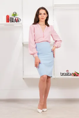 Блузка 4296-3 (блузочная, цвет светло-розовый) - БРАВА. Женская одежда от  производителя оптом и в розницу (г. Киров)