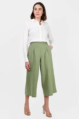 Купить Серые оригинальные женские брюки-кюлоты