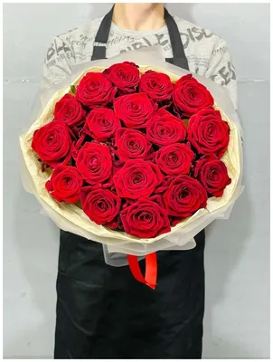 Красные розы. Букет из 19 роз. Букет роз стильный . Rybe-flowers — купить в  интернет-магазине по низкой цене на Яндекс Маркете