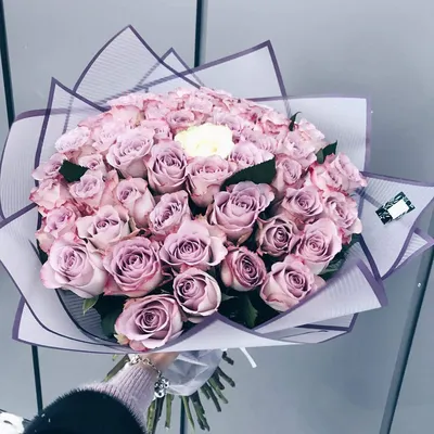 Bouquet of 51 lilac roses \"Memory lane\" - buy with delivery from ElitBuket