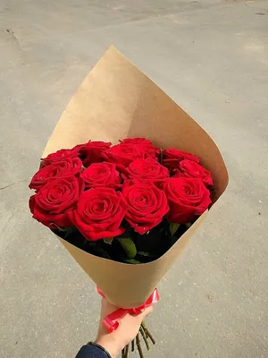 Букет 11 красных роз 50 см - заказ и доставка в Челябинске