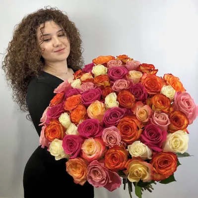 Букет из 55 роз - купить в Екатеринбурге, с доставкой, Уралмаш,  Юго-Западный район
