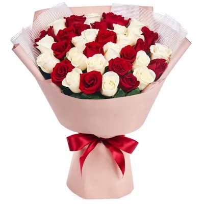 Купить ЛЮБОВЬ. Букет из 55 роз в Москве недорого с доставкой