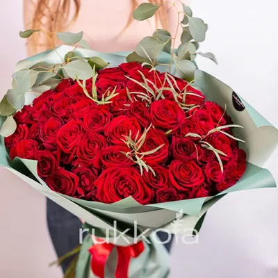 Купить Букет из 55 пионовидных роз 💐 в СПБ недорого с бесплатной доставкой  | Amsterdam Flowes