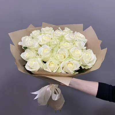 Купить Букет белых роз в Бресте с доставкой от АНФЛОР