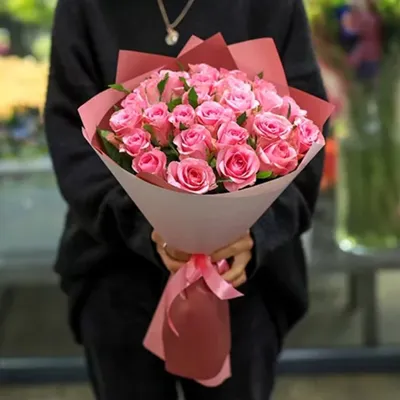 Букет из 25 розовых роз 50 см (Z2005) | Give Flowers
