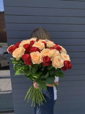 Купить букет живых цветов из 33 разноцветных роз 40см микс, Букет Маркет,33  розы 40 см,B1936, цены на Мегамаркет | Артикул: 600011439555