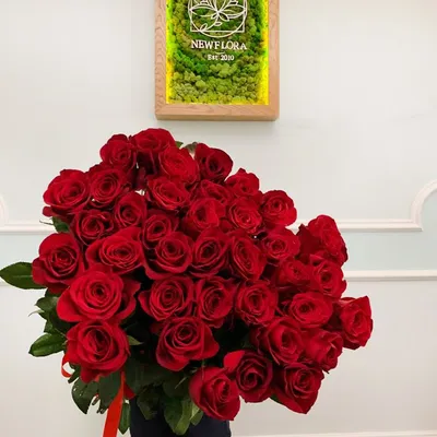 Букет 37 красных роз высотой 160см купить с доставкой в СПб