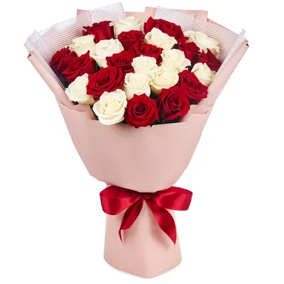 Букет из красных и белых роз Влюбленный взгляд - Доставкой цветов в Москве!  26867 товаров! Цены от 487 руб. Цветы Тут