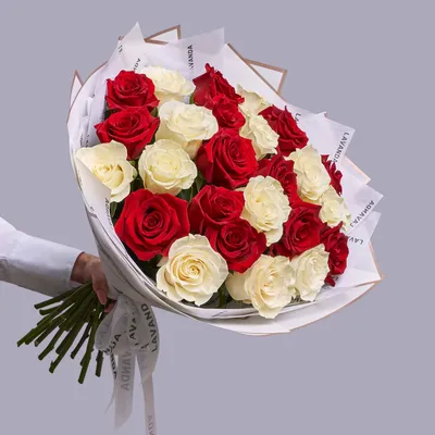 Букет из 9 красных и белых роз Эквадор» - купить в Ижевске за 3 460 руб