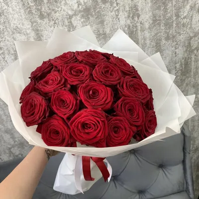 Заказать Розы | Букет из белой и красной розы 60см(Эквадор) 51 шт. с  бесплатной доставкой | Katty Art Flowers