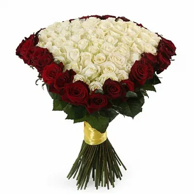 Оригинальный букет из белых роз с одной красной в самом центре. Доставка от  местных флористов. | 7Roses