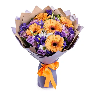 Купить Букет из хризантем и гербер с доставкой в Омске - магазин цветов  Трава