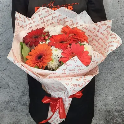 Букет из хризантем и гербер - магазин ЦВЕТЫ 24 ЧАСА, доставка цветов,  Екатеринбург