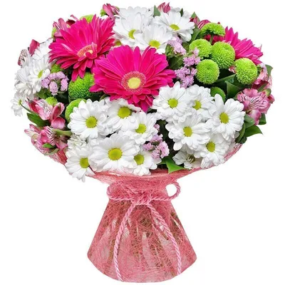 Цветы Букет из гербер и хризантем доставка Владивосток Цветочный король  доставка