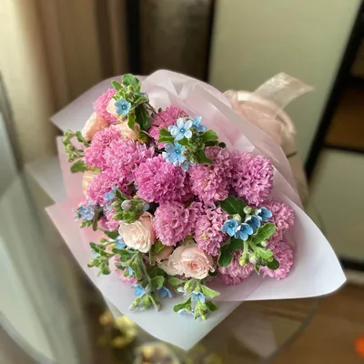Купить Букет из 9 синих Гиацинтов в Киеве, заказ и доставка 9 иацнтов по  Украине - Annetflowers