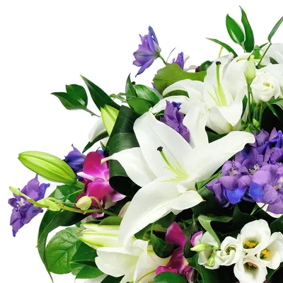 Купить Букет «Лилии и розы» из каталога Букеты с лилиями в Костроме -  «Азалия».